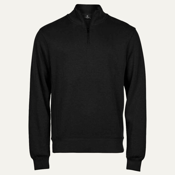 Tee Jays Ribbed Interlock Half Zip Sweatshirt Thumbnail