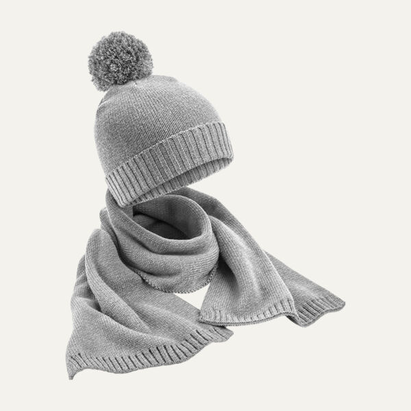 Beechfield Knitted Scarf and Beanie Gift Set Thumbnail