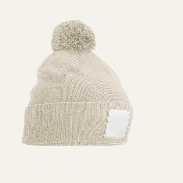 Beechfield Appliqué Patch Pom Beanie Thumbnail