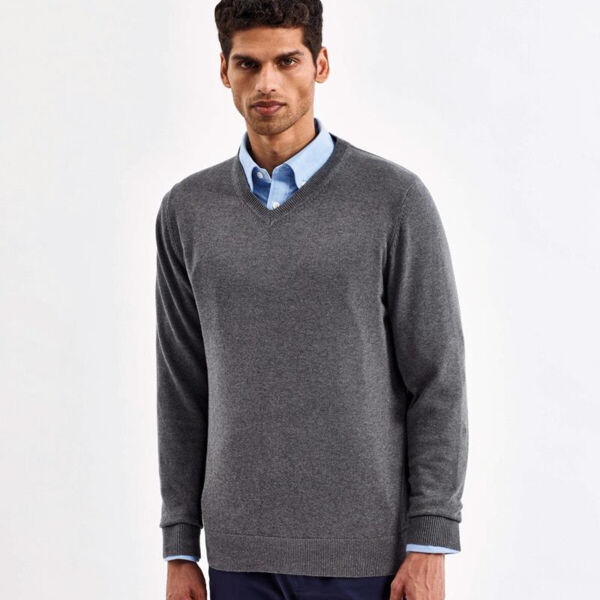 COTTON BLEND V-NECK SWEATER Thumbnail