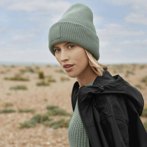 DEEP CUFFED TONAL PATCH BEANIE Thumbnail