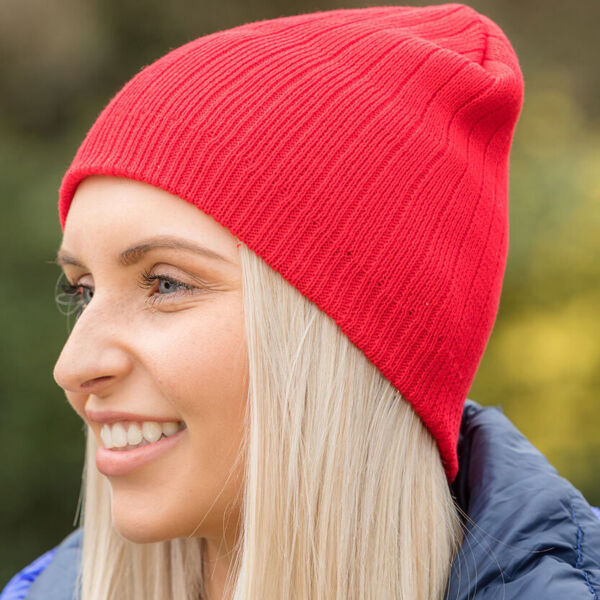 Cotton knitted beanie hat Thumbnail