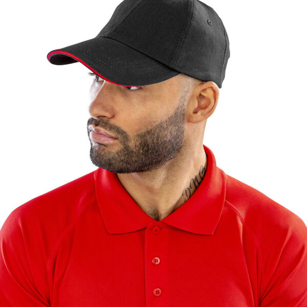 Brushed coton printers/embroiderers cap with sandwich peak Thumbnail