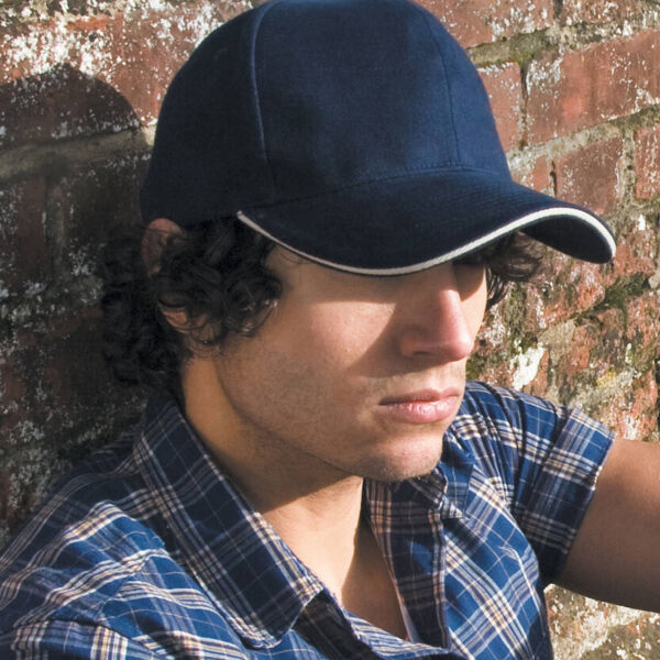 Pro-style heavy cotton cap with sandwich peak Thumbnail