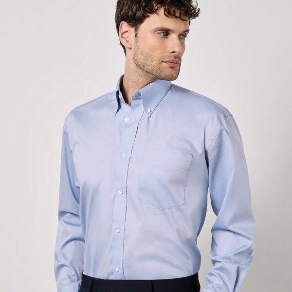 Kustom Kit Premium Long Sleeve Classic Fit Oxford Shirt Thumbnail