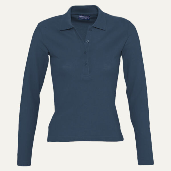 SOL'S Ladies Podium Long Sleeve Cotton Piqué Polo Shirt Thumbnail