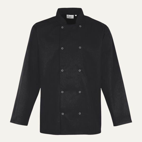 Premier Unisex Long Sleeve Stud Front Chef's Jacket Thumbnail
