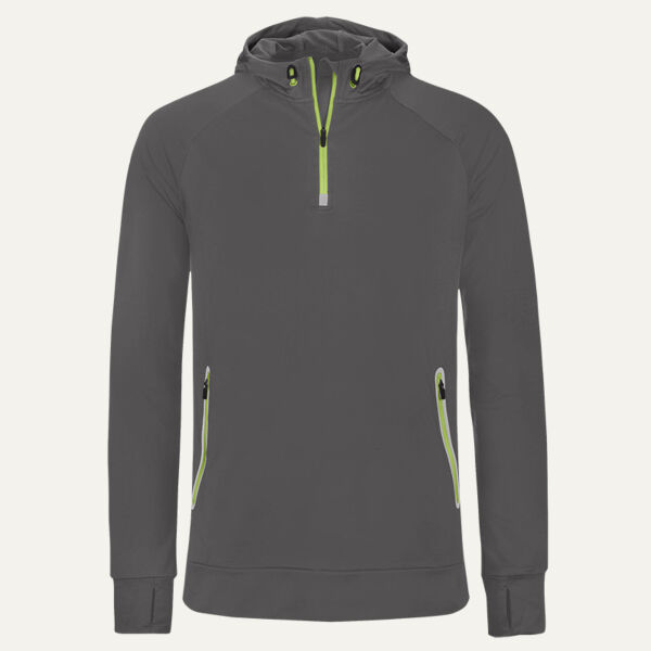 Proact Zip Neck Hooded Sweatshirt Thumbnail