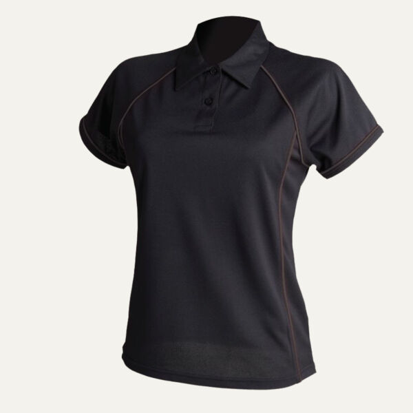 Finden + Hales Ladies Performance Piped Polo Shirt Thumbnail