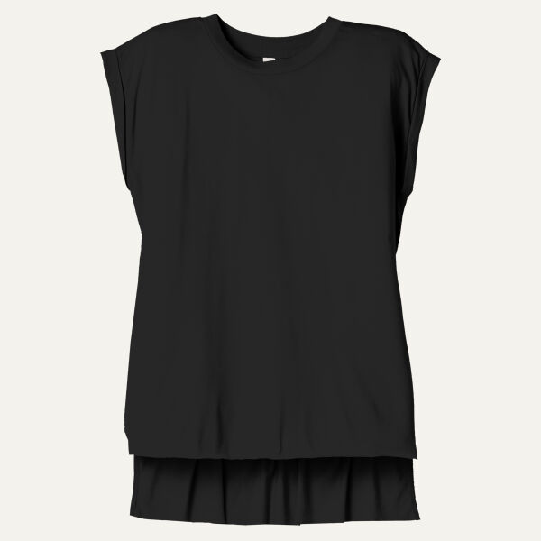 Bella Ladies Flowy Rolled Cuff Muscle T-Shirt Thumbnail