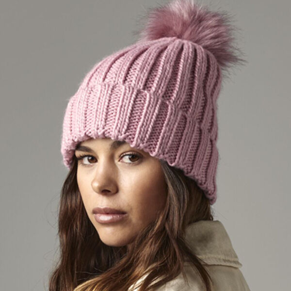 Beechfield Verbier Fur Pop Pom Beanie Thumbnail