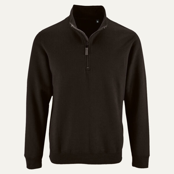 SOL'S Stan Contrast Zip Neck Sweatshirt Thumbnail